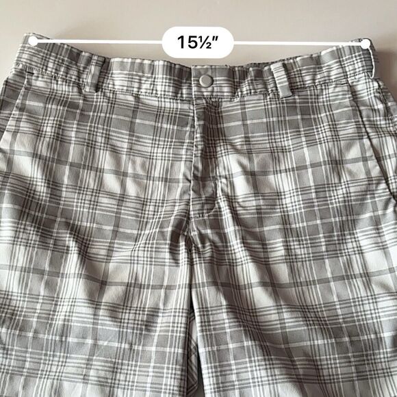 Nike Golf Tour Performance Dri Fit Gray White Plaid Shorts Men’s Size 32 - Picture 5 of 9